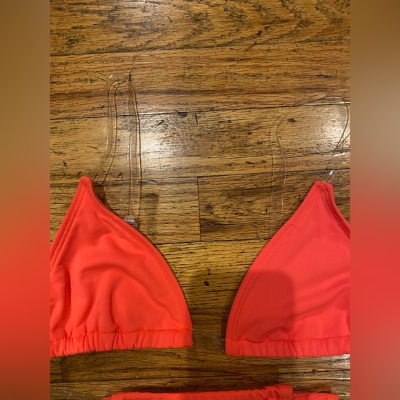 NWOT Fashion Nova Clear Skies PVC Bikini in Orange - Picture 4 of 9